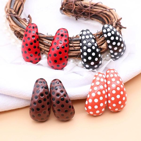 

stud polka-dot-earrings colorful cute-designs party european styles, Golden;silver