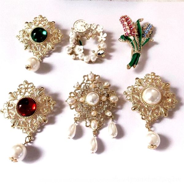 

owo inlaid es alloy brooch pins inlaid alloy brooch pearl pearl, Gray
