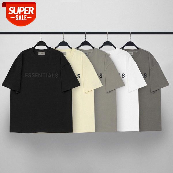 

fog fear of god eentials double-line chest letters short-sleeved cotton t-shirt men #c598, White;black