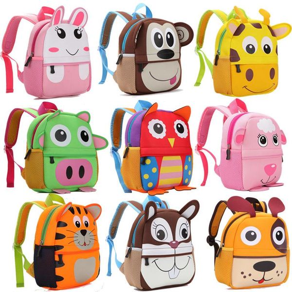 

school bags 2021 3d animal children backpacks brand design girl boys backpack toddler kids neoprene kindergarten cartoon bag