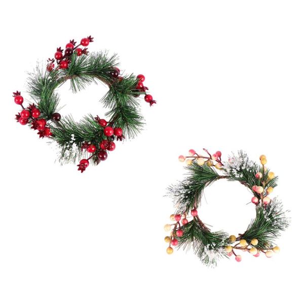 

2pcs xmas garland decorative wreath party adornment christmas flowers & wreaths