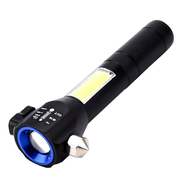

flashlights torches rechargeable built-in battery lighting torch outdoor camping working portable lamp strong t6