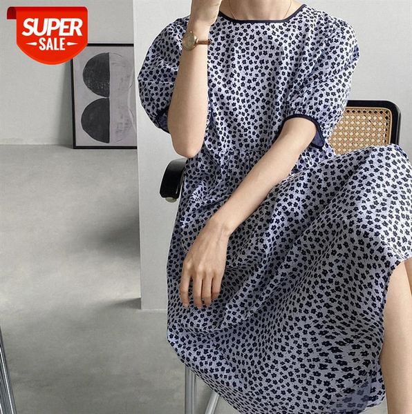 

zhi zhaoxi floral bubble short sleeve halter bandage korean dongdaemun women's loose thin dress 1929 #1b0w, Black;gray