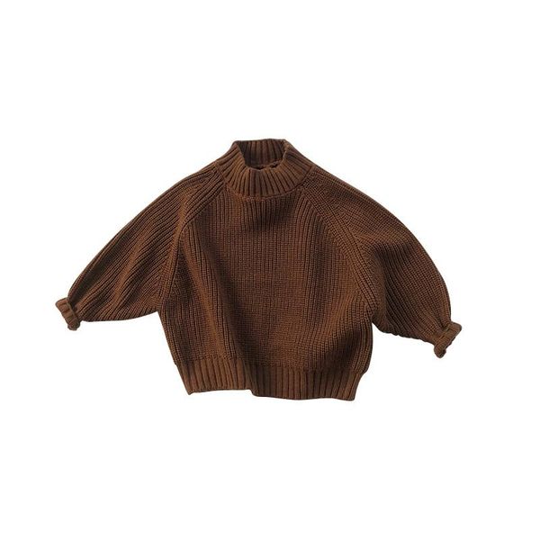 

pullover kids knitted sweater baby cardigan sweaters autumn winter thick children outwear korean fashion clothing deep color, Blue