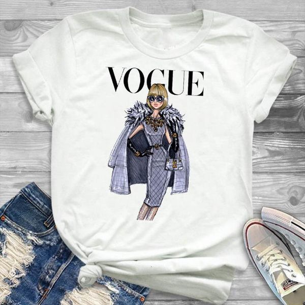 

and women lady vogue mens t shirt elegant ladies printed short sleeve tee female clothes graphic, White;black