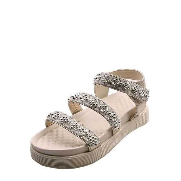 

fashion women's sandals solid color simple vamp rhinestone embellishment trend open toe all-match casual 2021, Black