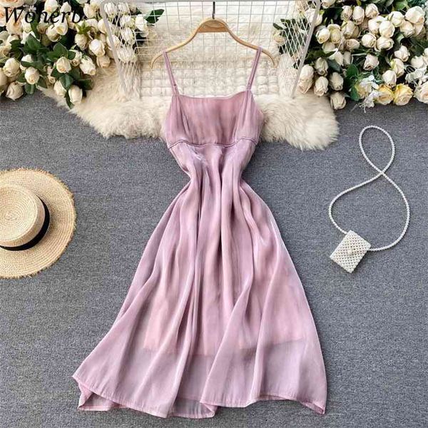 

party dress women slim summer spaghetti strap long robe vintage dresses woman midi vestidos de mujer 210519, Black;gray