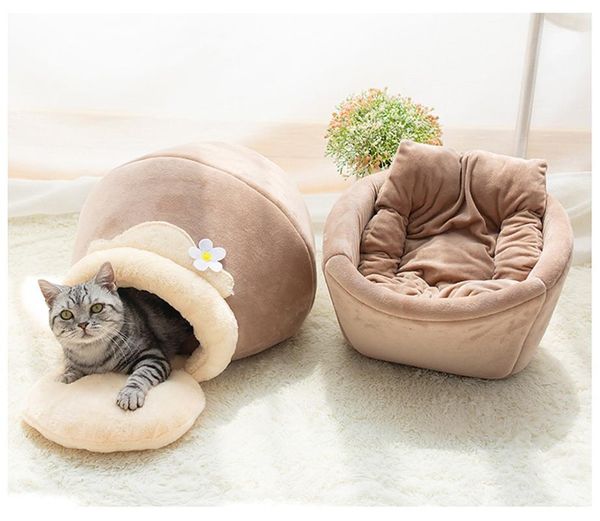 

cat beds & furniture pet bed for cats dogs soft puppy nest kennel honet pot shaped cave house sleeping bag mat pad tent pets winter warm coz