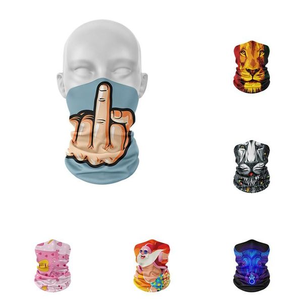 

scarves fashion printed seamless mask magic multifunctional bandana motorcycle face windproof cycling climbing neck scarf, Blue;gray