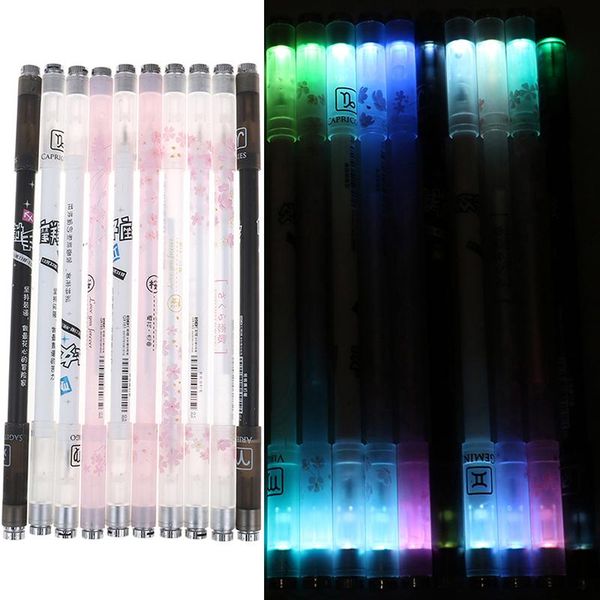 

gel pens 24cm creative flash spinning pen rotating gaming with light toy for student 0.5mm non slip rolling writing