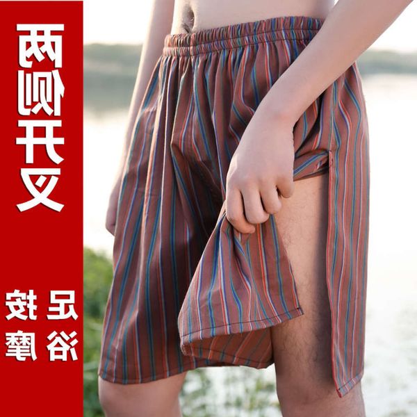 

bathrobe massage clothing men's fork foot therapy shop split shorts bath pants