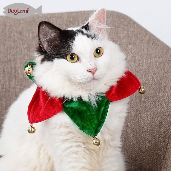 

cat costumes christmas pet supplies scarf dog gift puppy bell triangle collar accessories