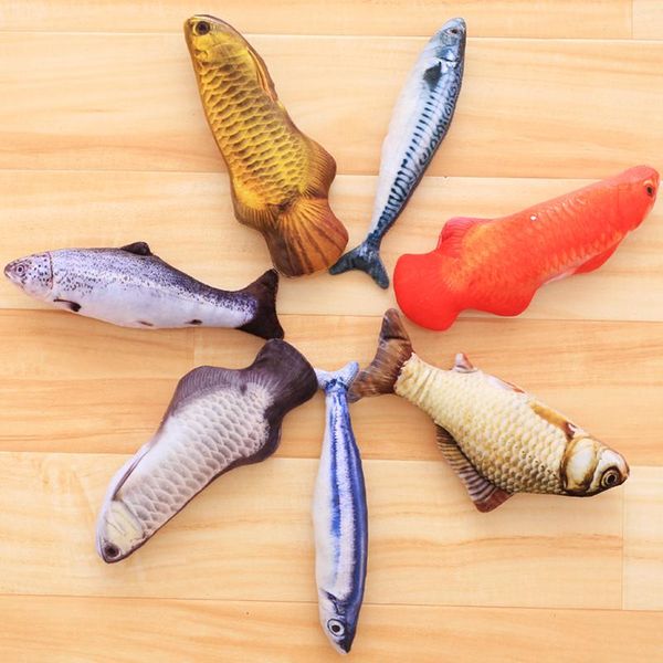 

cat toys simulated fish pet supplies plush catnip kitten carp teaser