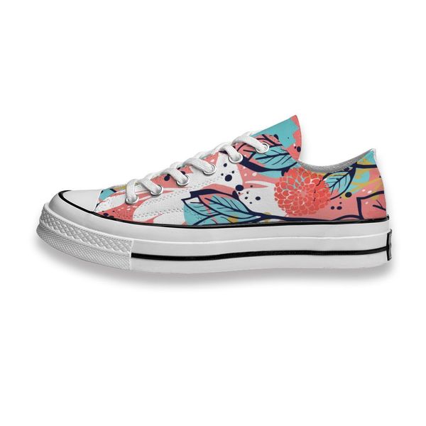 

custom printed shoes simple cartoon flowers sneakers low mens womens skateboard sport footwear diy trainers canvas casual shoe 5px4