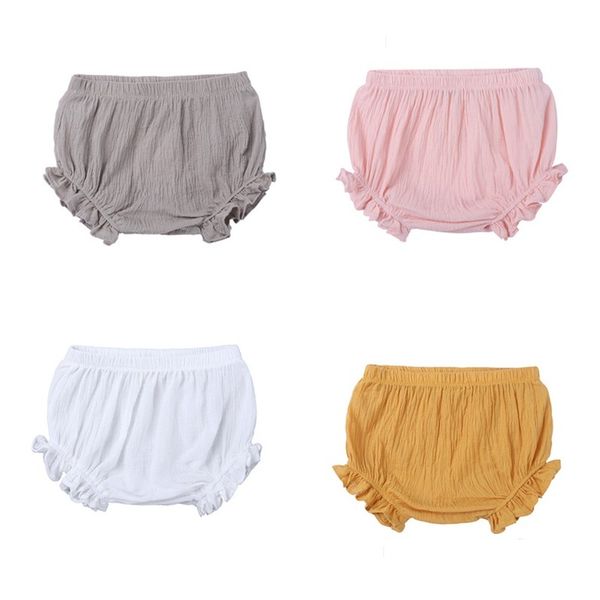

baby girl shorts newborn cotton linen bloomers toddler bread pants summer bottoms underwear 210413, Black