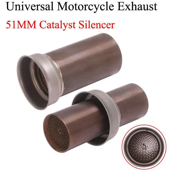 

motorcycle exhaust system universal 51mm inlet yoshimura catalyst racing muffler removable db killer delete noise sound