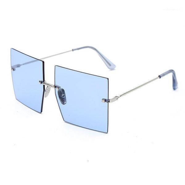

the square frameless sunglasses for polygon fashion glasses, White;black