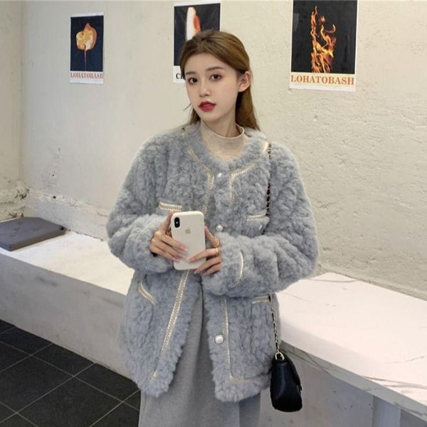 

women's jackets graceful style soft nap thicken short women korean fashion allmatch slim coat winter elegant temperament outerwear, Black;brown