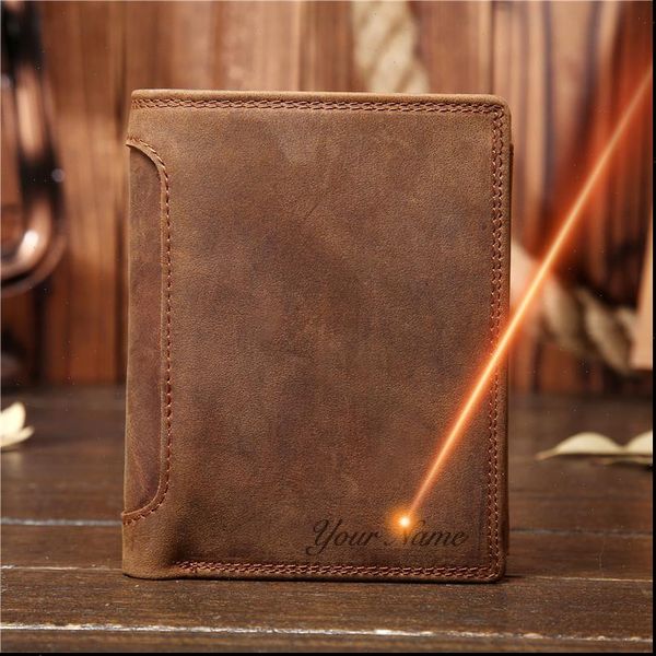 

fathers day vintage customize genuine leather cowhide short thick cash card coin purse pocket holder for man 566, Red;black