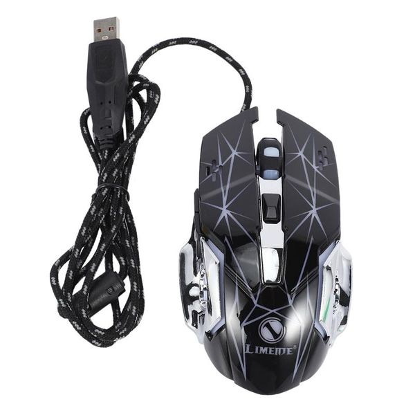 

game mouse 6keys metal base plate luminous macro definition mute for lappc mice