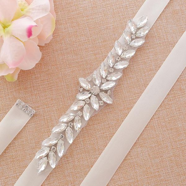 

belts jlzxsy handmade bride sash with rhinestones silver crystal applique for prom formal wedding dresses, Black;brown