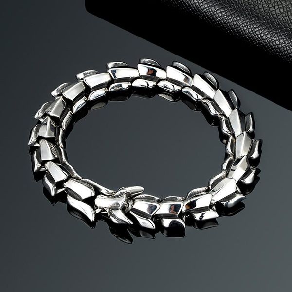 

link, chain trend mens dragon personality bracelet retro metal keel fashion woman classic punk rock hip hop hand jewelry gifts, Black