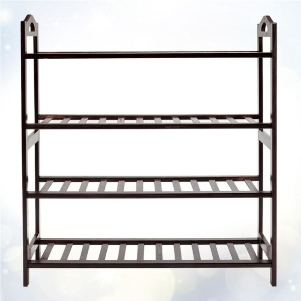 

concise 12-batten 4 tiers bamboo shoe rack coffee color clothing & wardrobe storage