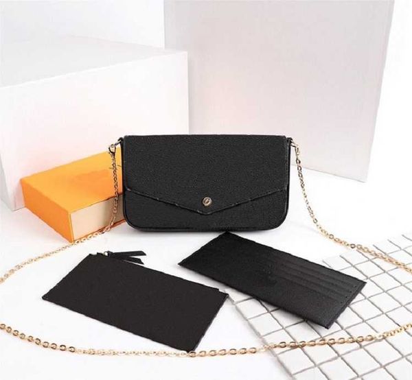 

original luxurys designers bags purse woman fashion monogrames multi pochette felicie chain crossbody shoulder bag with box