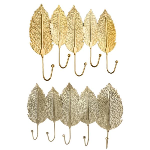 

hooks & rails nordic luxury leaf shaped hook purse coat rack key hanger home wall hanging decoration supplies