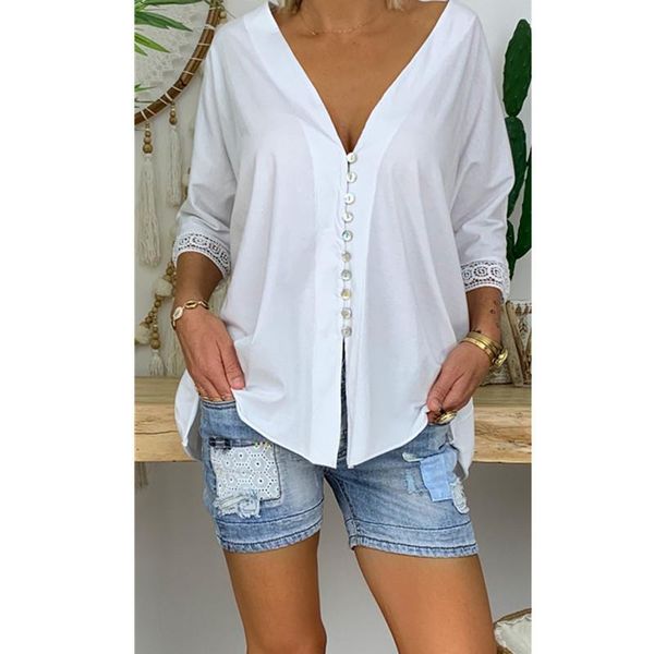 

women's blouses & shirts european style woman shirt summer white female blouse casual plus size womens blusas