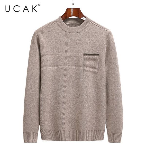 

men's sweaters ucak brand classic casual men clothing o-neck striped streetwear sweater pull homme autumn winter thick pullover u1284, White;black
