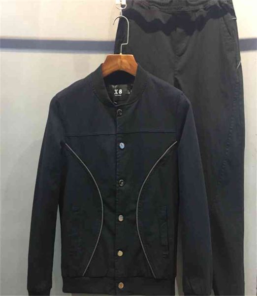 

tracksuits high-quality men's model flying jacket solid coat plus size, Gray