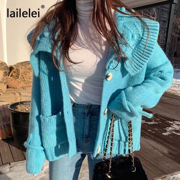 

sweet cropped cardigan lazy womens sweaters oaf winter korean cute kawaii knitted white autumn jersey mujer casual blue kazak, White;black