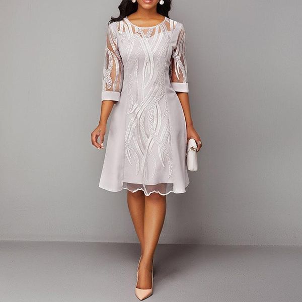 

plus size dresses women casual dress elegant mesh embroidered party arrivals birthday club outfits summer, Black