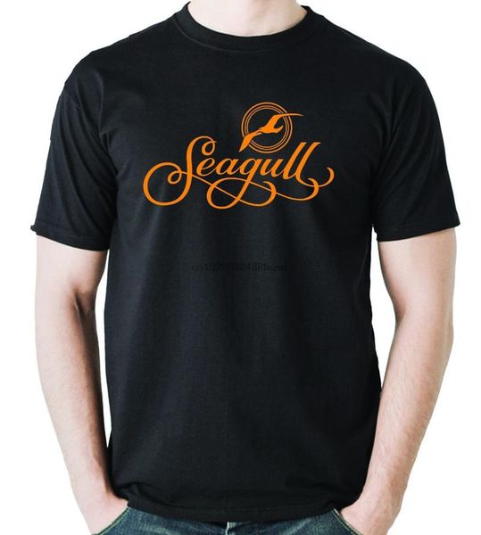 

men's t-shirts seagull guitar short sleeve t-shirt, White;black