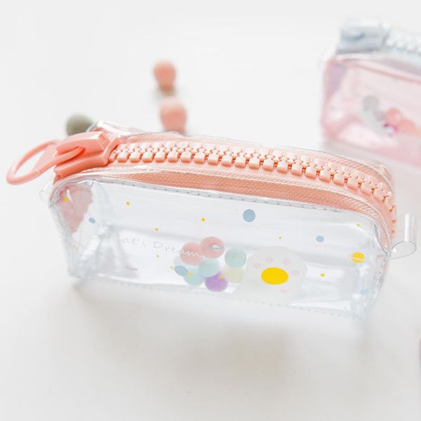

pencil bags tutu transparent pvc waterproof case stationery small starry sky bag school supplies student gift h0428