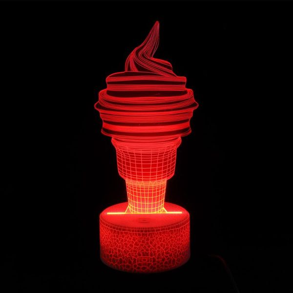 

night lights 1 set ice cream shape light 7 color changing 3d lamp touch bedside