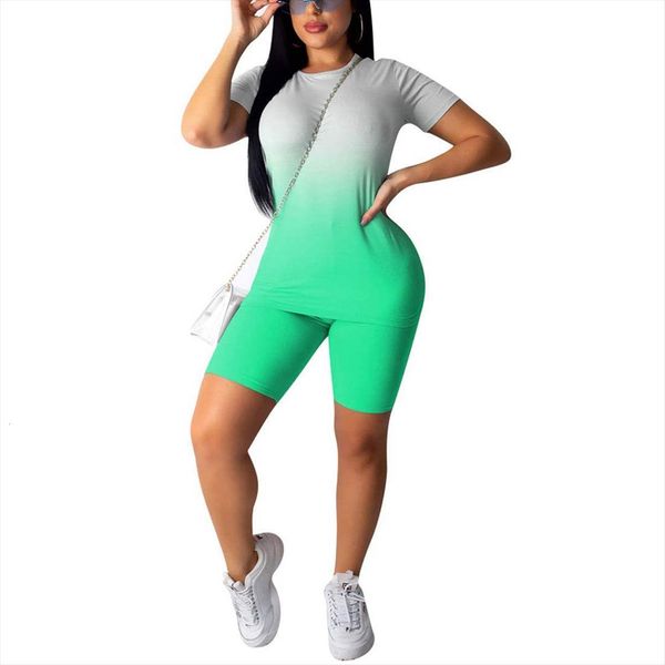 

fashion gradient print set womenpant seamless fitness sport high waist shorts pants suit workout leggins clothes, White