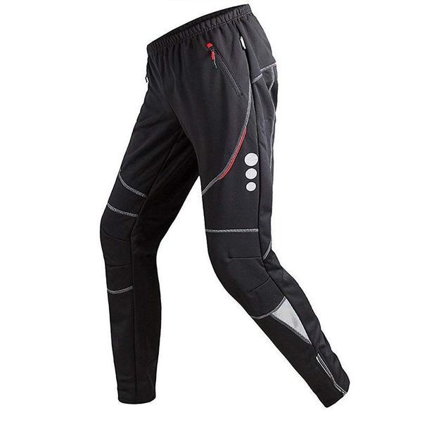

racing pants bike cycling men winter warm sport bicycle fishing fitness trousers safety reflective elastic, Black;blue