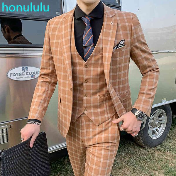 

men's suits & blazers suit in business three chess pieces fit wedding groom casual, White;black