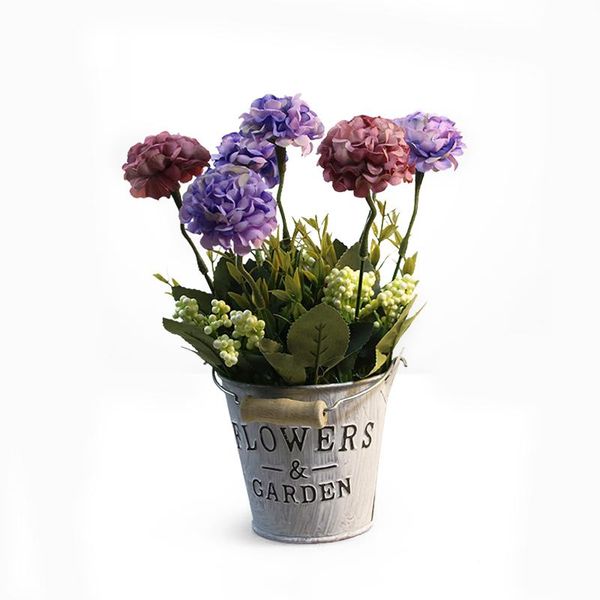 

artificial flower iron art pot metal pastoral style garden supplies decoration for home e7 decorative flowers & wreaths