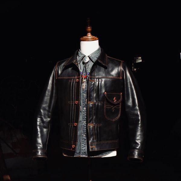 

asian size, read description super quality genuine italian cow leather slim stylish biker jacket men's & faux, Black