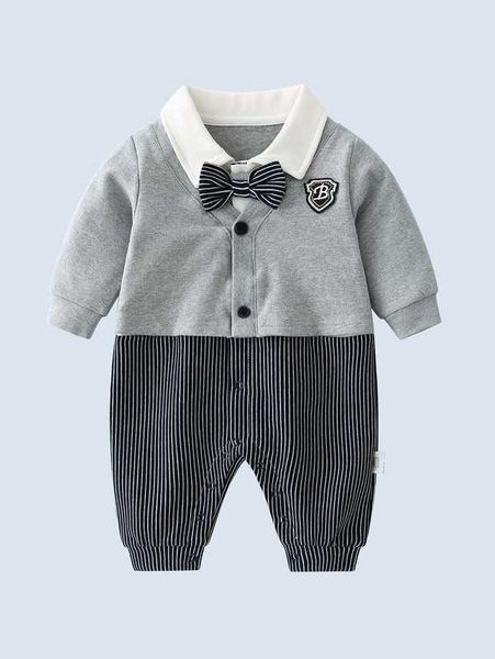 

baby striped print bow front jumpsuit she01, Blue