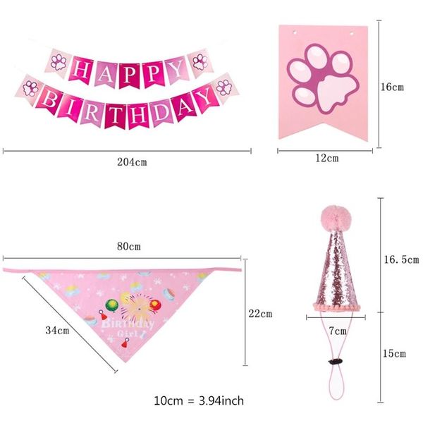 

dog apparel birthday bandana hat scarfs flag balloon party supply 27rf