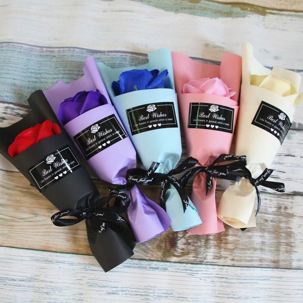 

decorative flowers & wreaths 8 colors artificial rose flower soap for valentine's mother's day gifts fake bouquet decor wedding