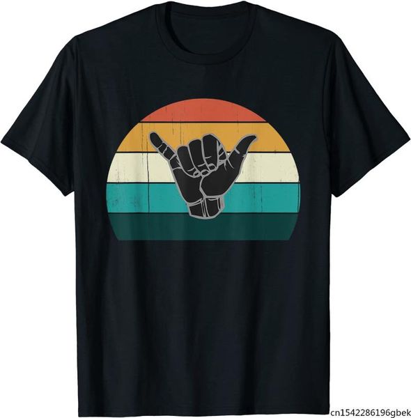 

men's t-shirts retro cool shaka & surf sign t-shirt, White;black