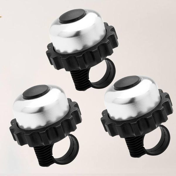 

bike horns 3pcs vintage bell rotating cycle practical horn accessories (silver)