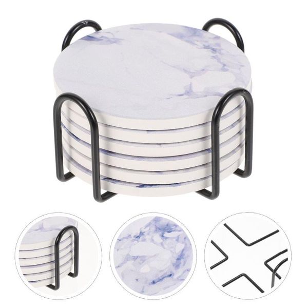 

mats & pads 1 set water-absorbing coasters decorative cup (assorted color)