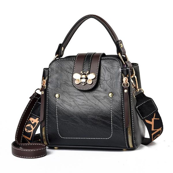 

leather bucket crossbody bags for woman 2021 fashion brand handbags ladies shoulder messenger hand bag simple hardware lock