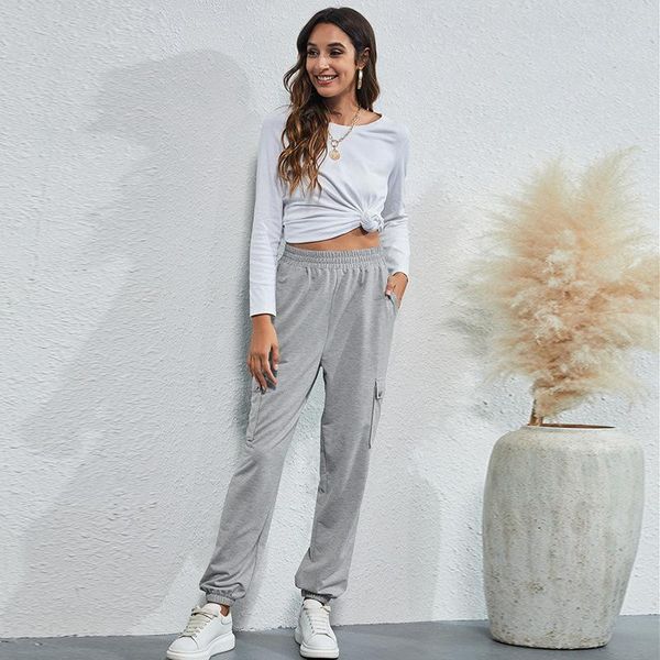 

women's pants & capris 2021 summer casual sportswear pocket 1686, Black;white